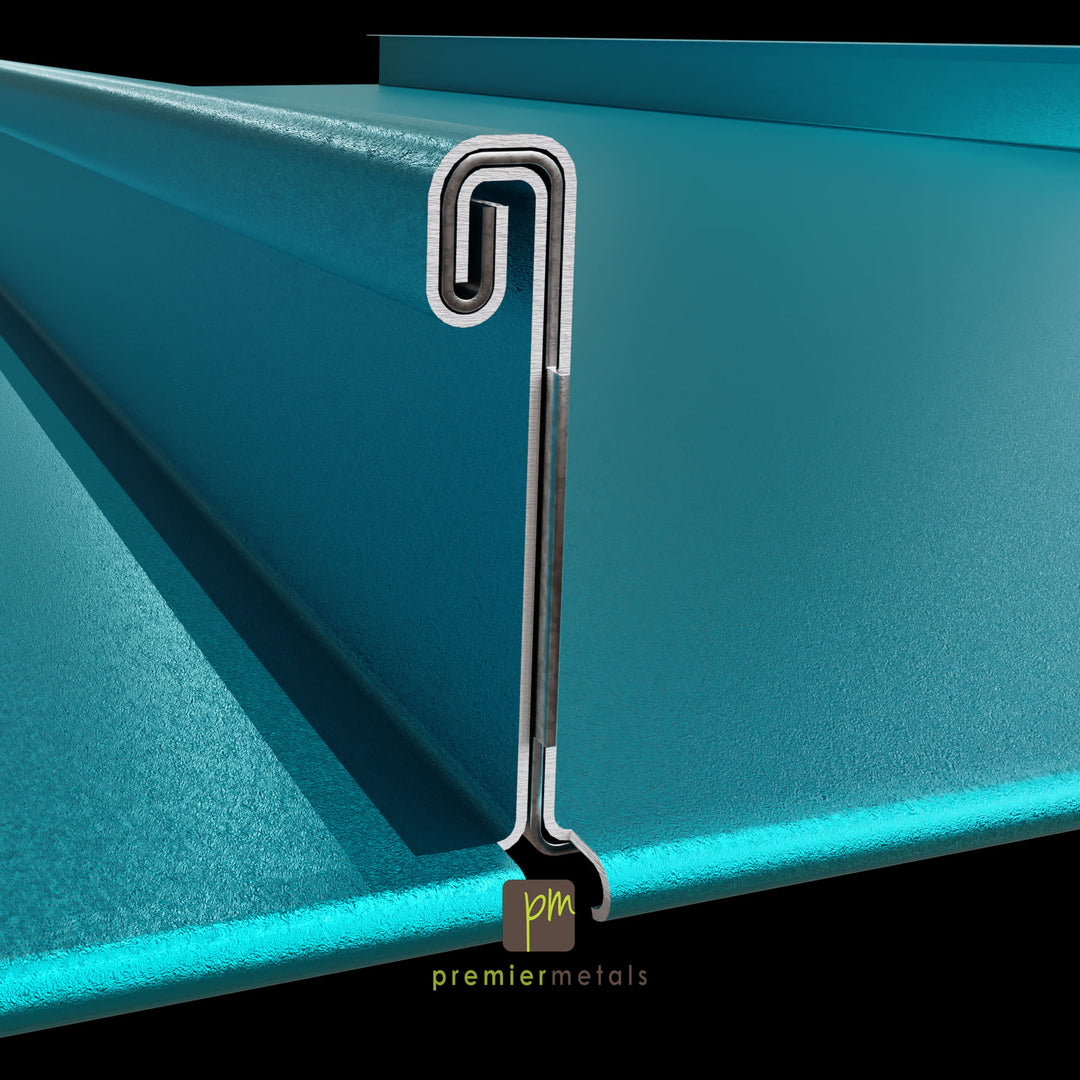 Mechanically locked Steel panel - 16” width - Standard Colours