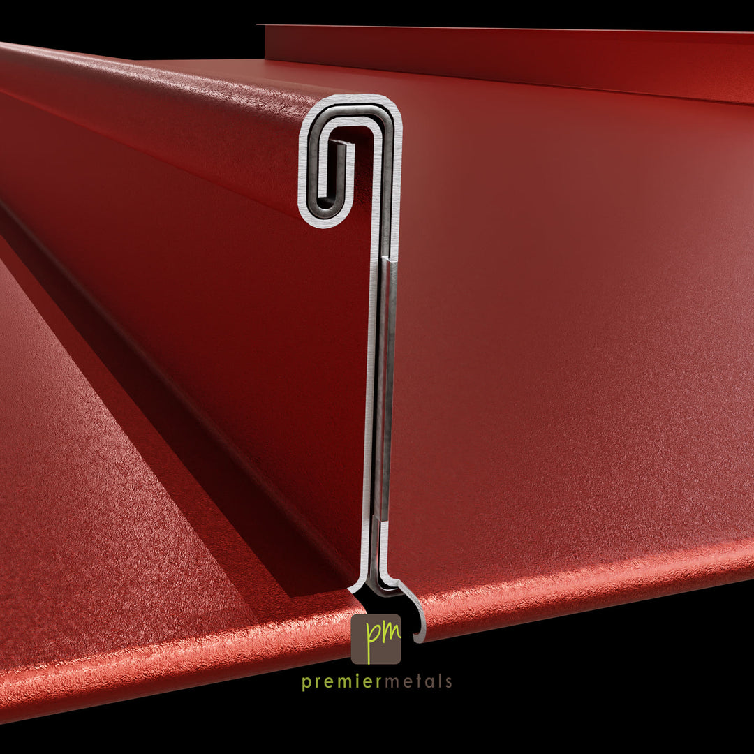 Mechanically locked Steel panel - 16” width - Standard Colours