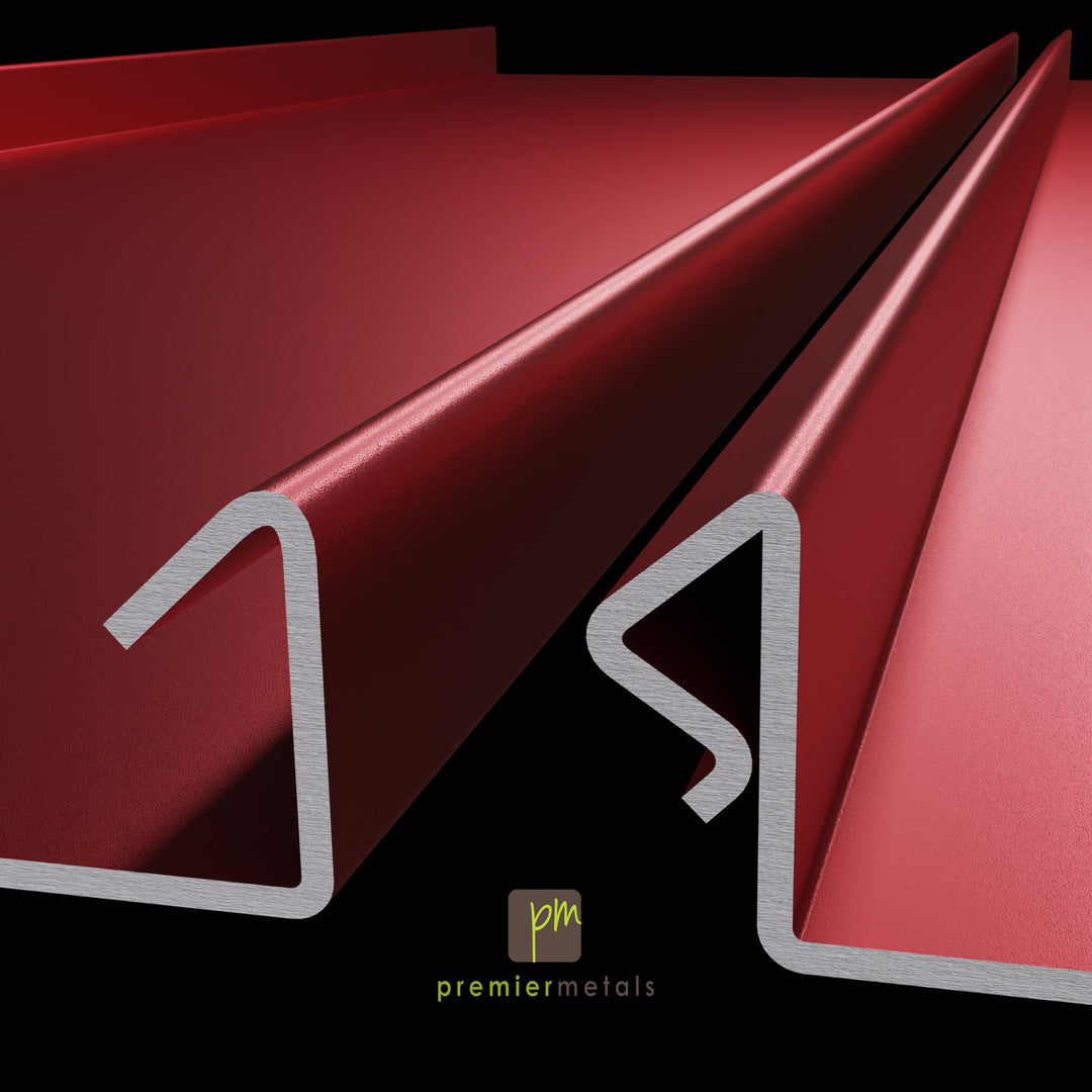 Snap and lock Steel panel - 20” width - Standard Colours