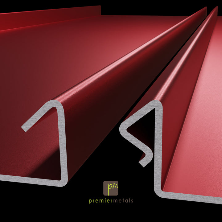 Snap and lock Steel panel - 20” width - Standard Colours