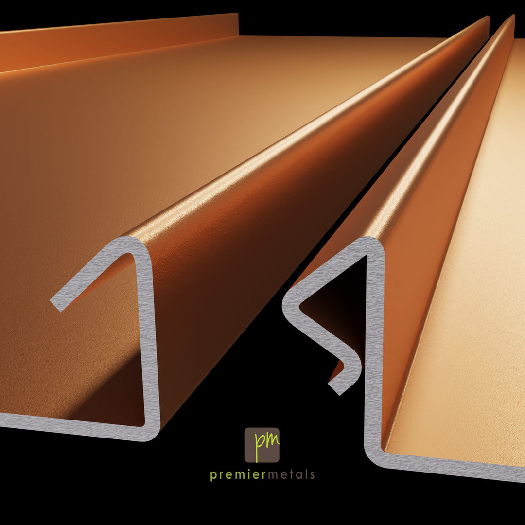 Snap and lock Steel panel- 12” width - Premium Colours