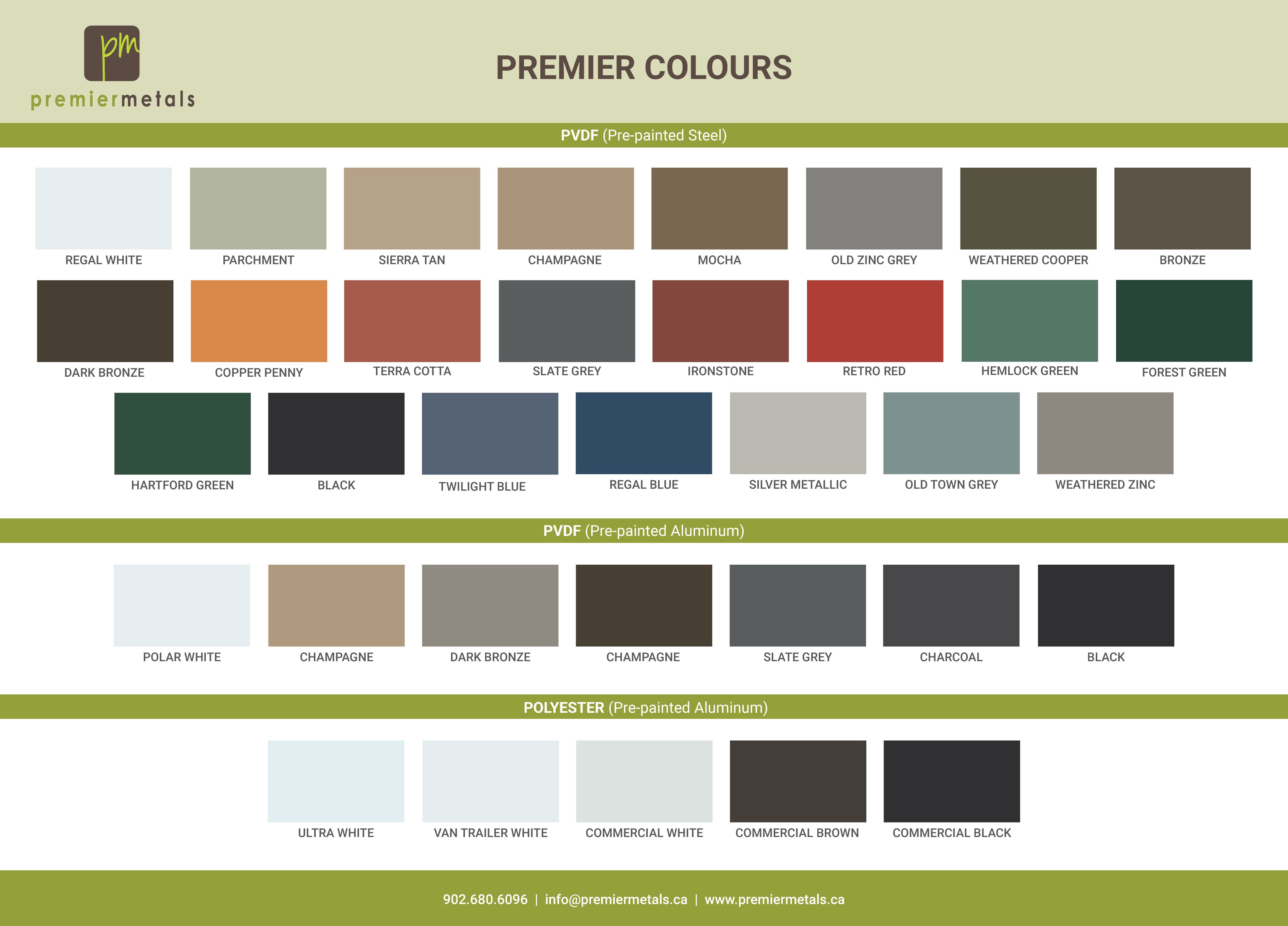 Premier Pigments Color Chart